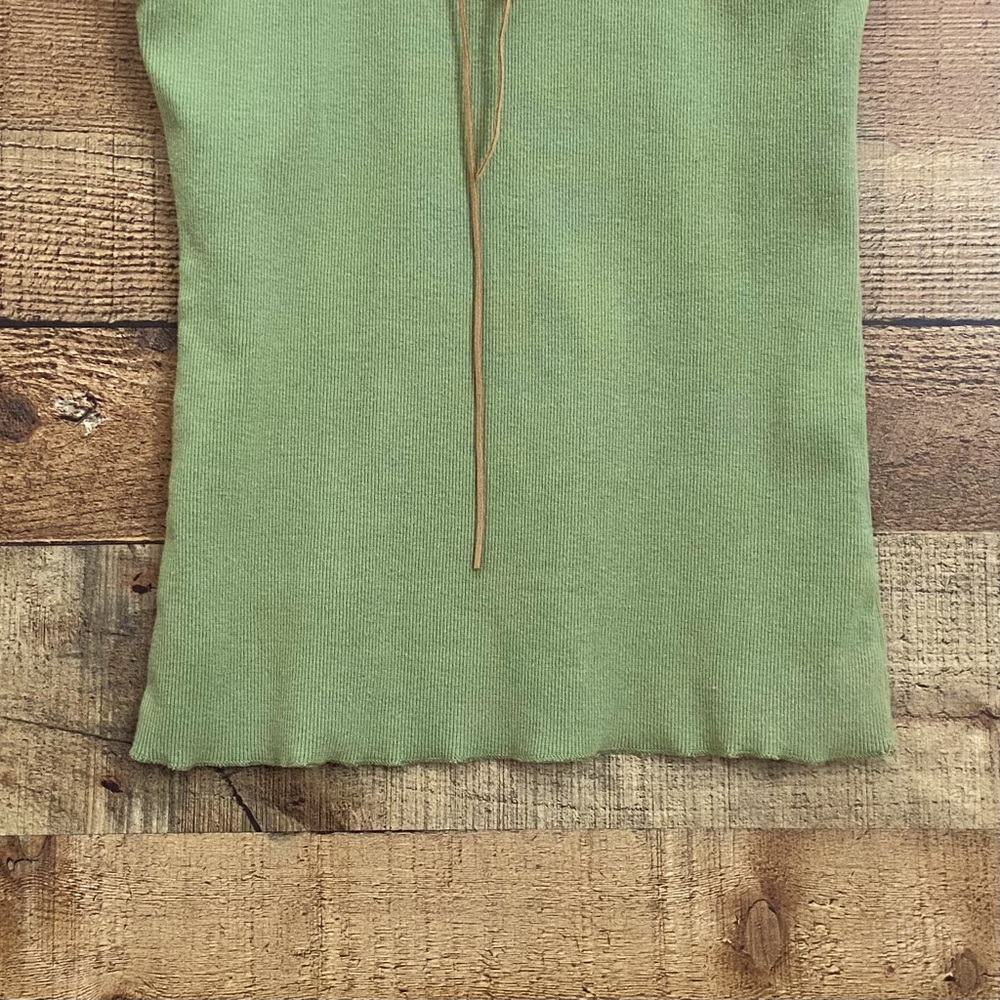 Olive Green Ribbed Tank With Crocheted Neckline, … - image 5